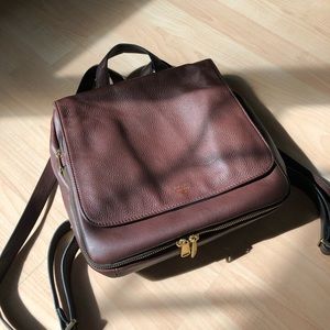 Fossil leather backpack